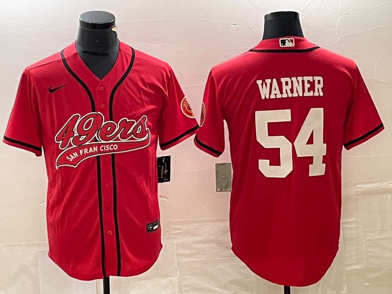 Men San Francisco 49ers 54 Warner Red Nike 2023 Co Branding Game NFL Jersey style 2